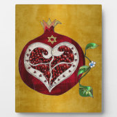 Judaica Pomegranate Heart Hanukkah Rosh Hashanah Fotoplaat (Voorkant)