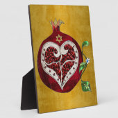 Judaica Pomegranate Heart Hanukkah Rosh Hashanah Fotoplaat (Zijkant)