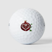 Judaica Pomegranate Heart Hanukkah Rosh Hashanah Golfballen (Voorkant)