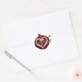 Judaica Pomegranate Heart Hanukkah Rosh Hashanah Hart Sticker (Envelop)