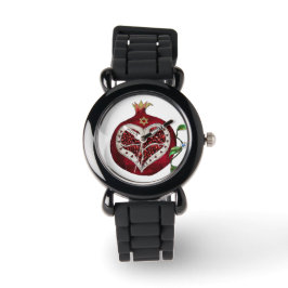 Judaica Pomegranate Heart Hanukkah Rosh Hashanah Horloge