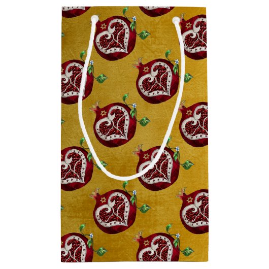 Judaica Pomegranate Heart Hanukkah Rosh Hashanah Klein Cadeauzakje (Achterkant)