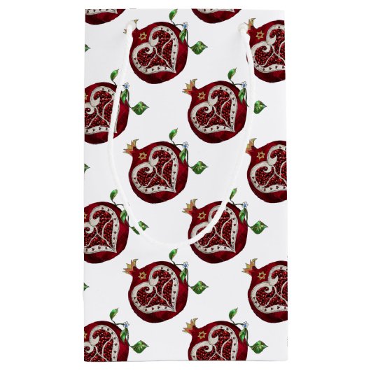 Judaica Pomegranate Heart Hanukkah Rosh Hashanah Klein Cadeauzakje (Achterkant)