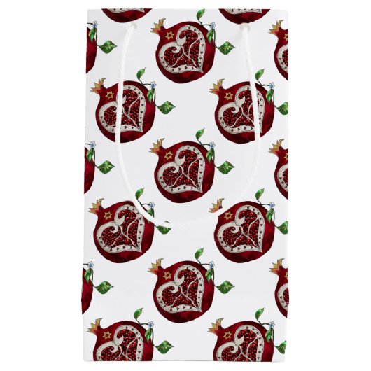 Judaica Pomegranate Heart Hanukkah Rosh Hashanah Klein Cadeauzakje (Voorkant)