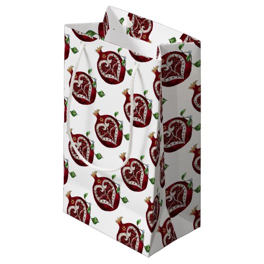 Judaica Pomegranate Heart Hanukkah Rosh Hashanah Klein Cadeauzakje (Voorkant Gekanteld)