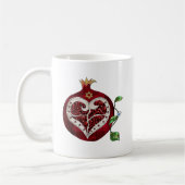 Judaica Pomegranate Heart Hanukkah Rosh Hashanah Koffiemok (Links)