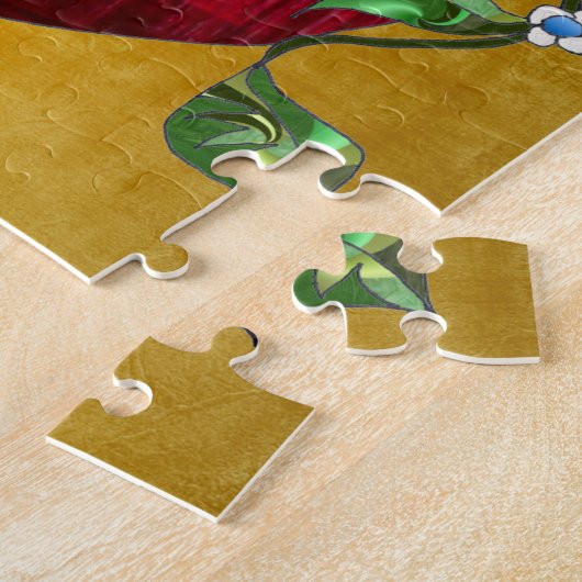 Judaica Pomegranate Heart Hanukkah Rosh Hashanah Legpuzzel (Zijkant)