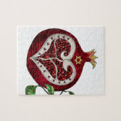 Judaica Pomegranate Heart Hanukkah Rosh Hashanah Legpuzzel (Horizontaal)