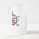 Judaica Pomegranate Heart Hanukkah Rosh Hashanah Matglas Bierpul (Voorkant links)