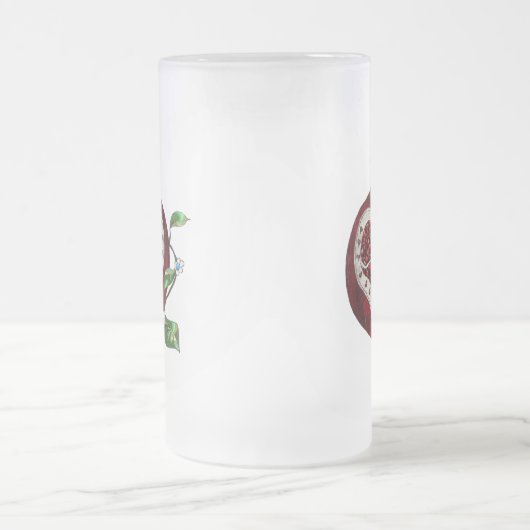 Judaica Pomegranate Heart Hanukkah Rosh Hashanah Matglas Bierpul (Center)