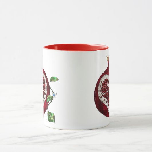 Judaica Pomegranate Heart Hanukkah Rosh Hashanah Mok (Midden)