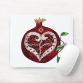 Judaica Pomegranate Heart Hanukkah Rosh Hashanah Muismat (Met muis)