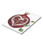 Judaica Pomegranate Heart Hanukkah Rosh Hashanah Notitieblok (Linkerzijde)