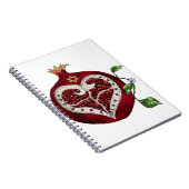 Judaica Pomegranate Heart Hanukkah Rosh Hashanah Notitieboek (Rechterzijde)
