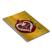 Judaica Pomegranate Heart Hanukkah Rosh Hashanah Notitieboek (Rechterzijde)