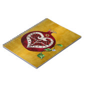 Judaica Pomegranate Heart Hanukkah Rosh Hashanah Notitieboek (Linkerzijde)