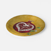 Judaica Pomegranate Heart Hanukkah Rosh Hashanah Papieren Bordje (Gekanteld)