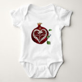 Judaica Pomegranate Heart Hanukkah Rosh Hashanah Romper (Voorkant)