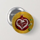 Judaica Pomegranate Heart Hanukkah Rosh Hashanah Ronde Button 5,7 Cm (Voorkant /achterkant)