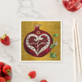 Judaica Pomegranate Heart Hanukkah Rosh Hashanah Servetten (Insitu)