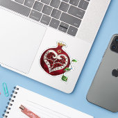 Judaica Pomegranate Heart Hanukkah Rosh Hashanah Sticker (Laptop met iPhone)