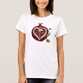 Judaica Pomegranate Heart Hanukkah Rosh Hashanah T-shirt (Voorkant)