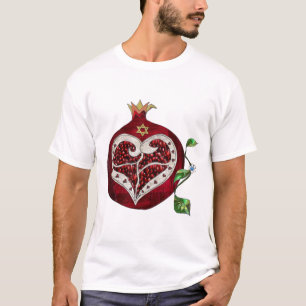 Judaica Pomegranate Heart Hanukkah Rosh Hashanah T-shirt