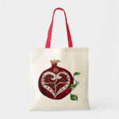 Judaica Pomegranate Heart Hanukkah Rosh Hashanah Tote Bag (Voorkant)