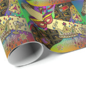 Judaica Purim Esther Celebration Art Print Cadeaupapier (Rol Hoek)