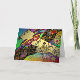 Judaica Purim Esther Celebration Art Print Kaart
