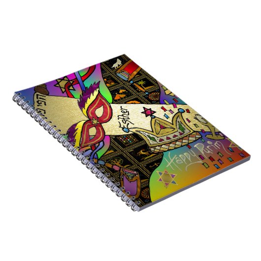 Judaica Purim Esther Celebration Art Print Notitieboek (Rechterzijde)
