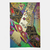 Judaica Purim Esther Celebration Art Print Theedoek (Verticaal)