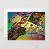 Judaica Purim Esther Celebration Art Print Uitnodiging Briefkaart (Voorkant / Achterkant)