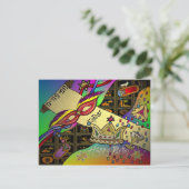 Judaica Purim Esther Celebration Art Print Uitnodiging Briefkaart (Staand voorkant)