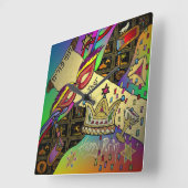 Judaica Purim Esther Celebration Art Print Vierkante Klok (Hoek)