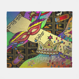 Judaica Purim Esther Jewish Celebration Art Print Fleece Deken