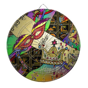 Judaica Purim Esther-vieringskunstdruk Dartbord
