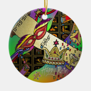 Judaica Purim Esther-vieringskunstdruk Keramisch Ornament