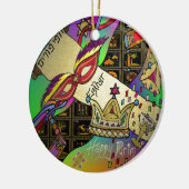 Judaica Purim Esther-vieringskunstdruk Keramisch Ornament (Links)