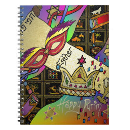 Judaica Purim Esther-vieringskunstdruk Notitieboek