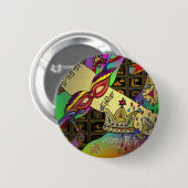 Judaica Purim Esther-vieringskunstdruk Ronde Button 5,7 Cm (Voorkant /achterkant)