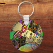 Judaica Purim Esther-vieringskunstdruk Sleutelhanger (Voorkant)