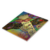 Judaica Purim Esther-vieringskunstdruk Tegeltje (Zijkant)