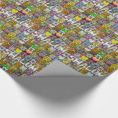 Judaica Retro 60s Psychedelic Shalom LOVE Cadeaupapier (Hoek)