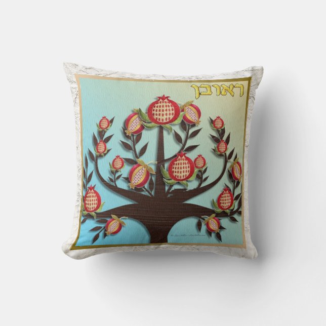 Judaica Reuben 12 Tribes of Israel Art Pillow Kussen (Voorkant)