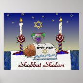 Judaica Shabbat Shalom Art Print (Voorkant)
