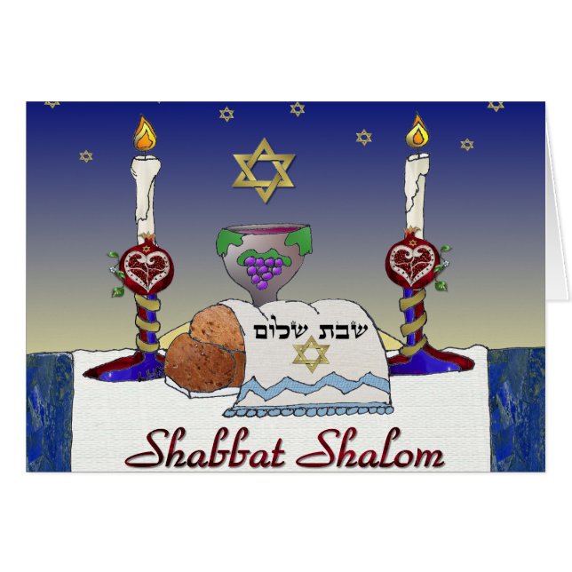 Judaica Shabbat Shalom Art Print (Voorkant Horizontaal)