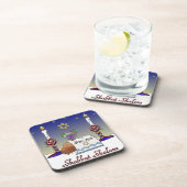 Judaica Shabbat Shalom Art Print Drankjes Onderzetter (Rechterzijde)