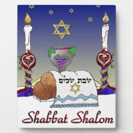 Judaica Shabbat Shalom Art Print Fotoplaat