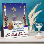 Judaica Shabbat Shalom Art Print Fotoplaat (Zijkant)